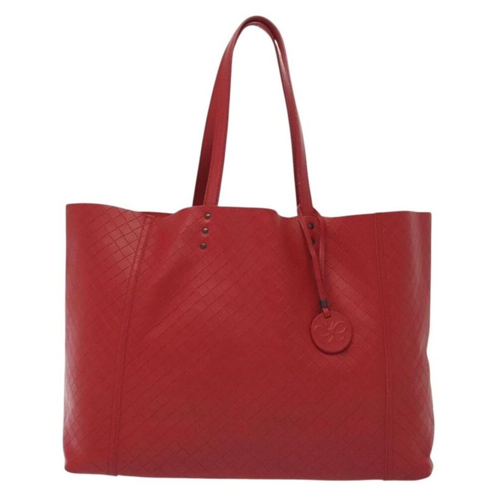 Bottega Veneta Intrecciomirage Tote Leather Red Leather Tote Bag Bag
